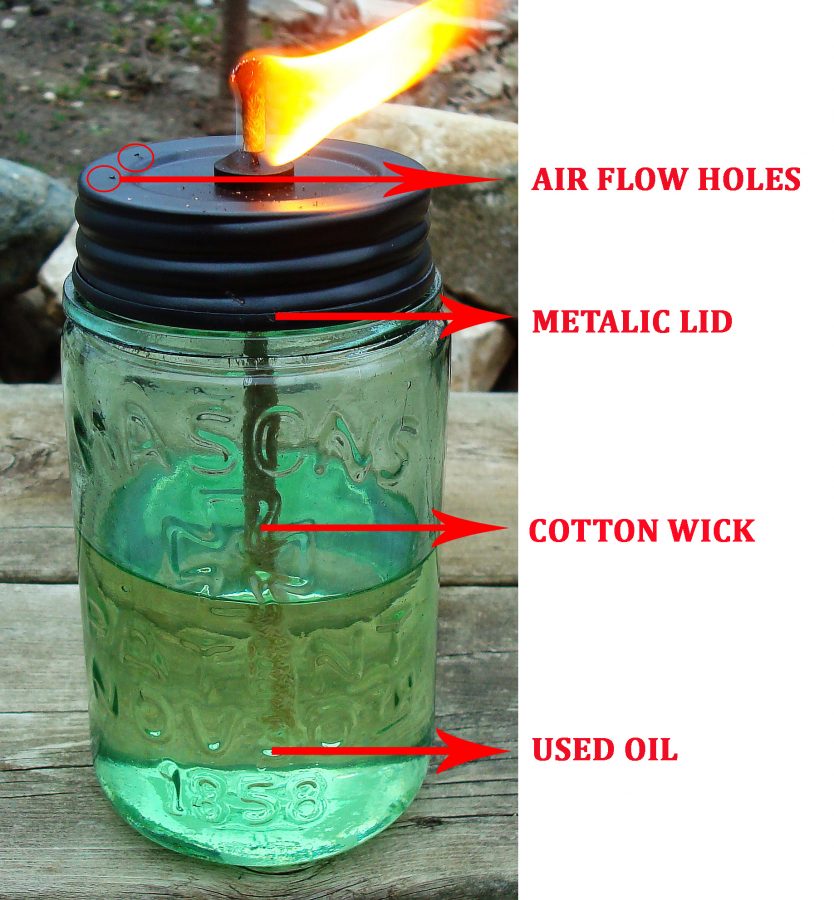 How To Make Survival Lamps With Used Cooking Oil and Mason Jars - Remedies