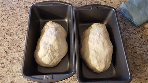 amish sweet bread dough in trays