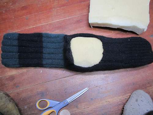 sock for boot with foam inside