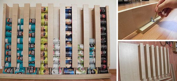 Easy DIY Can Rack Dispenser Rotator 2