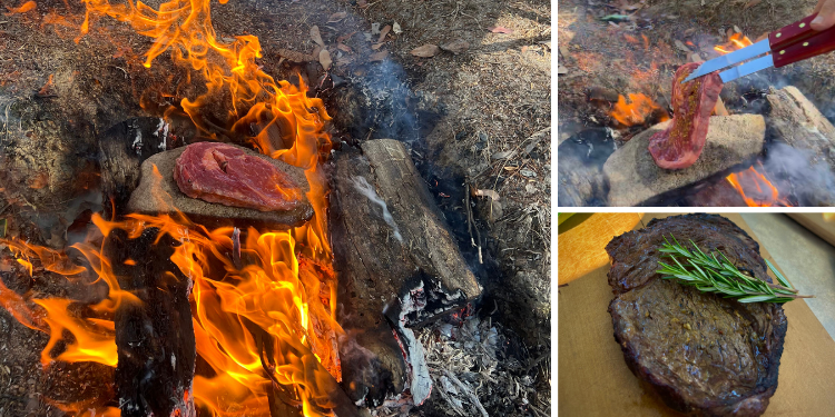 How To Prepare dinner Steak On A Stone In The Wilderness