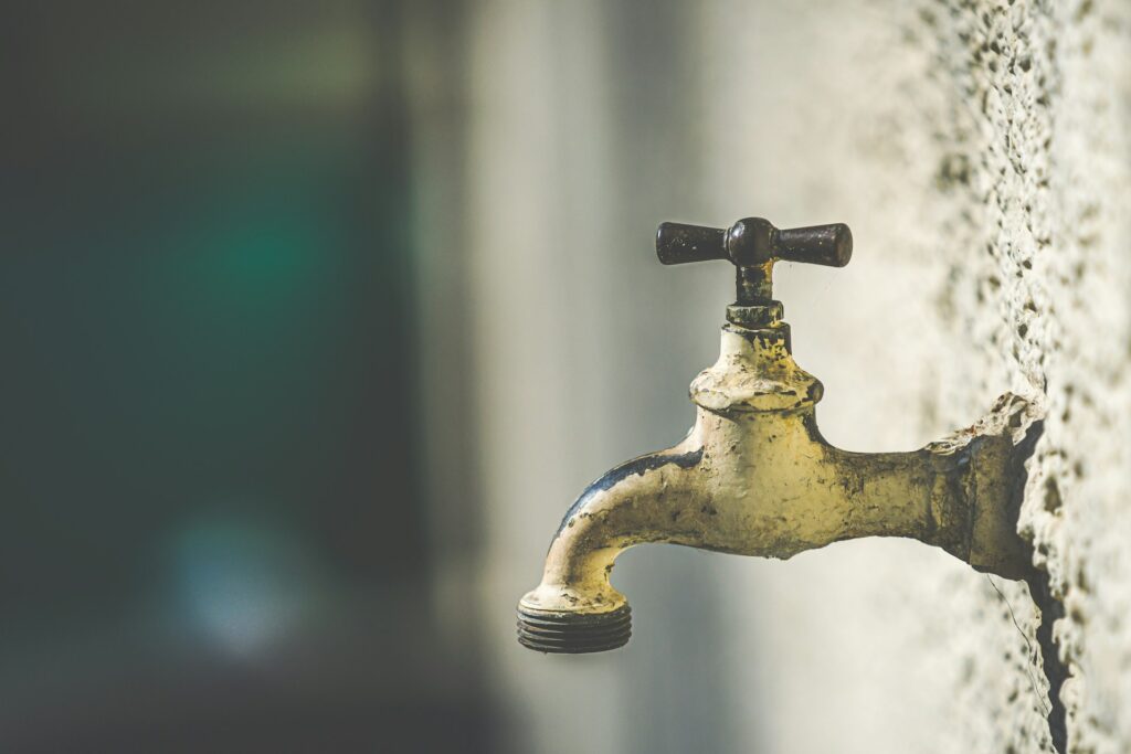 Rusty water faucet